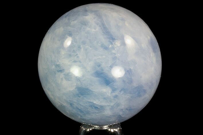 Polished Blue Calcite Sphere - Madagascar #74462
